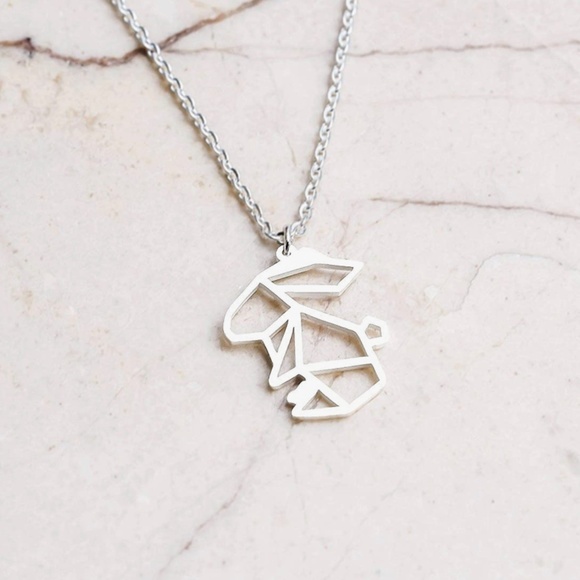 La Menagerie Origami Jewellery & Silver Geometric Necklace - Picture 2 of 4